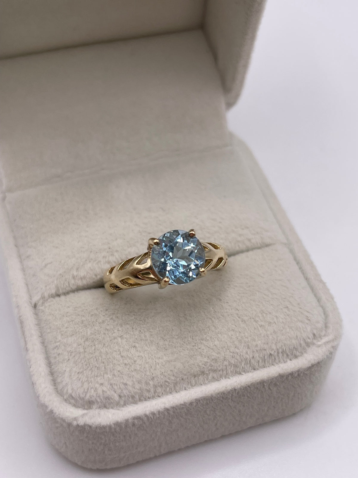 9ct gold blue topaz ring