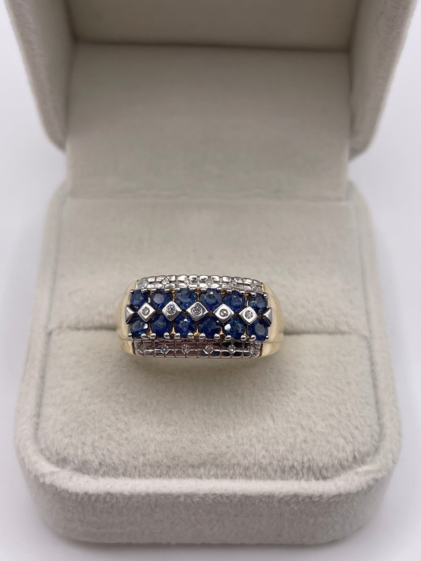 9ct gold sapphire and diamond ring