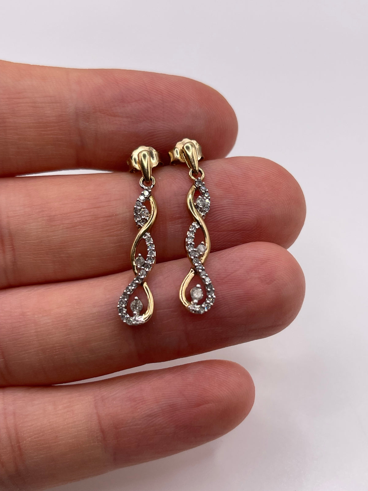 9ct gold diamond earrings