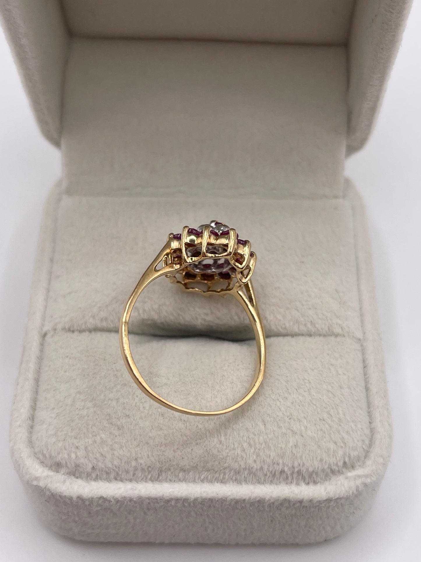 9ct gold ruby and diamond ring
