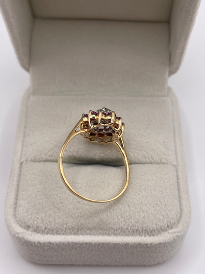 9ct gold ruby and diamond ring