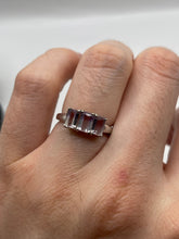 Load image into Gallery viewer, 9ct white gold bi coloured amethyst ring

