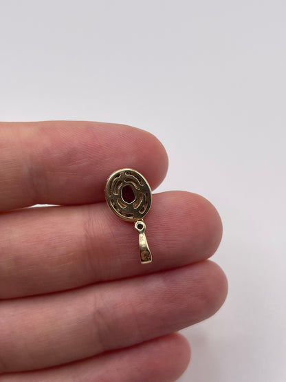 9ct gold ruby and diamond pendant