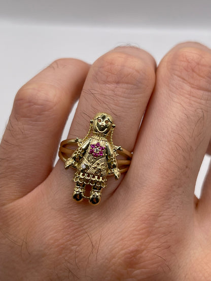 9ct gold ragdoll ring