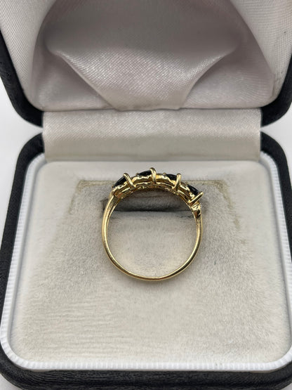 9ct gold sapphire and diamond ring