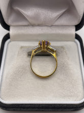 Load image into Gallery viewer, 9ct gold amethyst and cz ring
