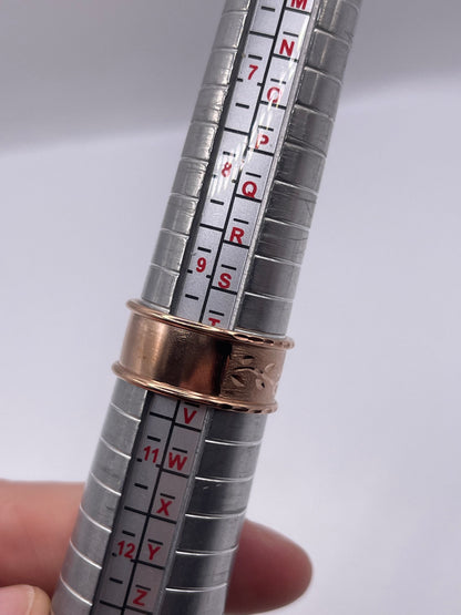 9ct rose gold patterned band