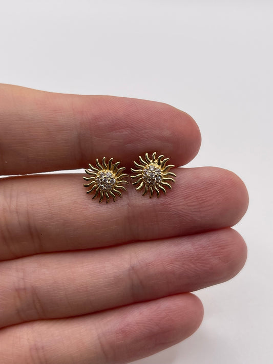 14ct gold cz earrings
