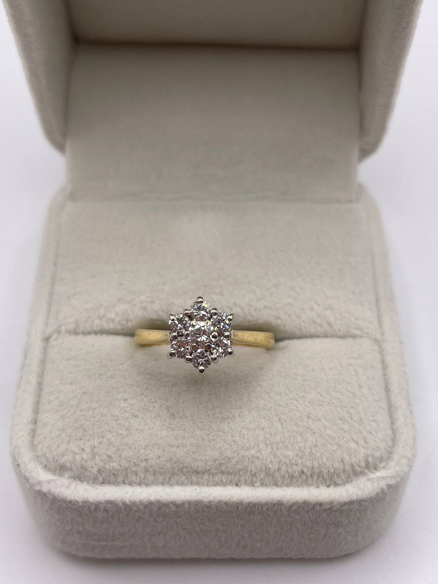 18ct gold diamond cluster ring