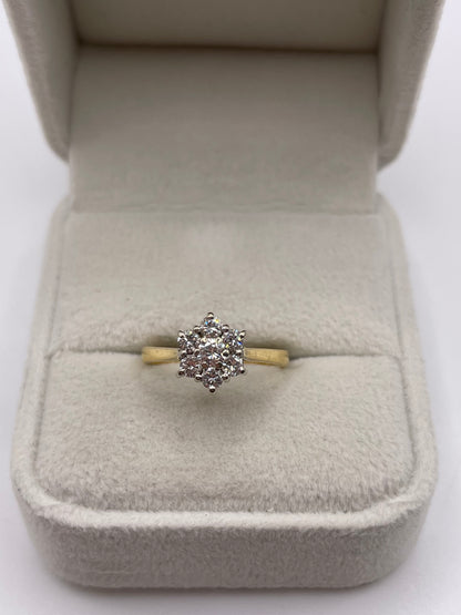 18ct gold diamond cluster ring