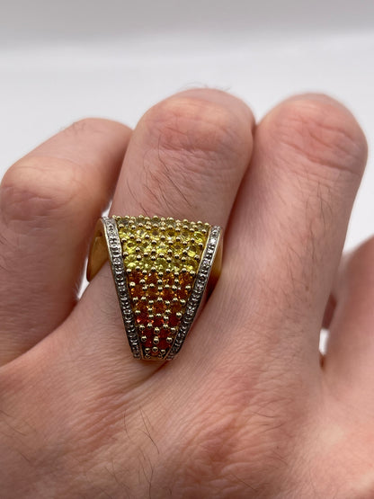 9ct gold sapphire and diamond ring