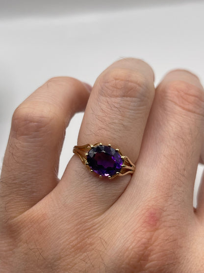 9ct gold amethyst ring