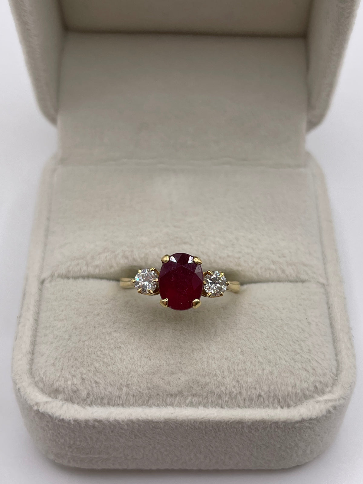 18ct gold ruby and duamond ring