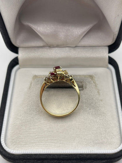 18ct gold ruby and diamond ring