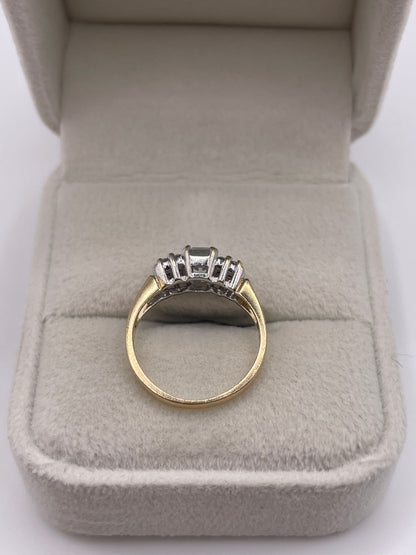 9ct gold aquamarine and diamond ring