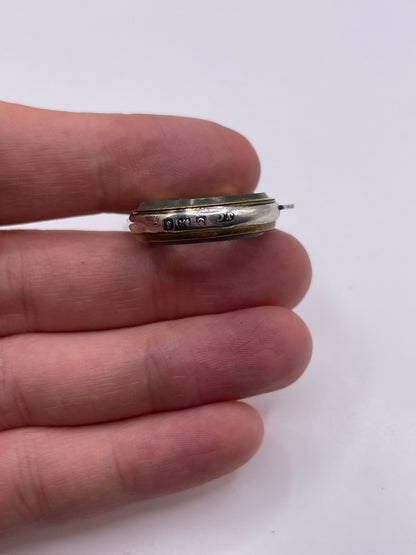 Silver compass fob pendant