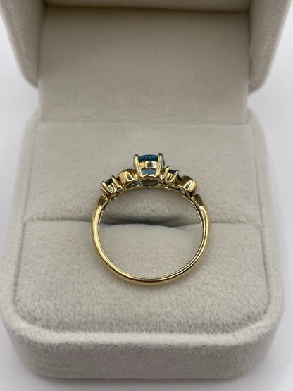 9ct gold blue topaz ring
