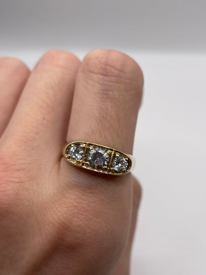 9ct gold cz gypsy ring
