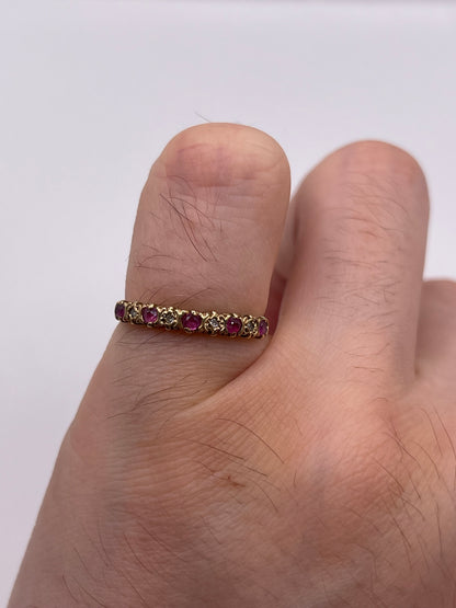 9ct gold ruby and diamond ring