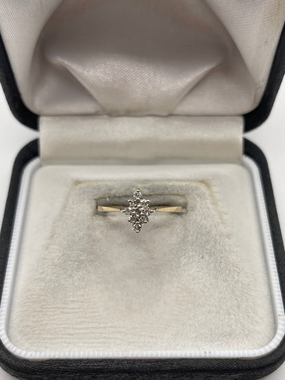 9ct gold diamond cluster ring