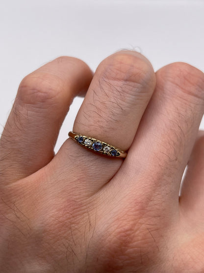 9ct gold sapphire and diamond ring