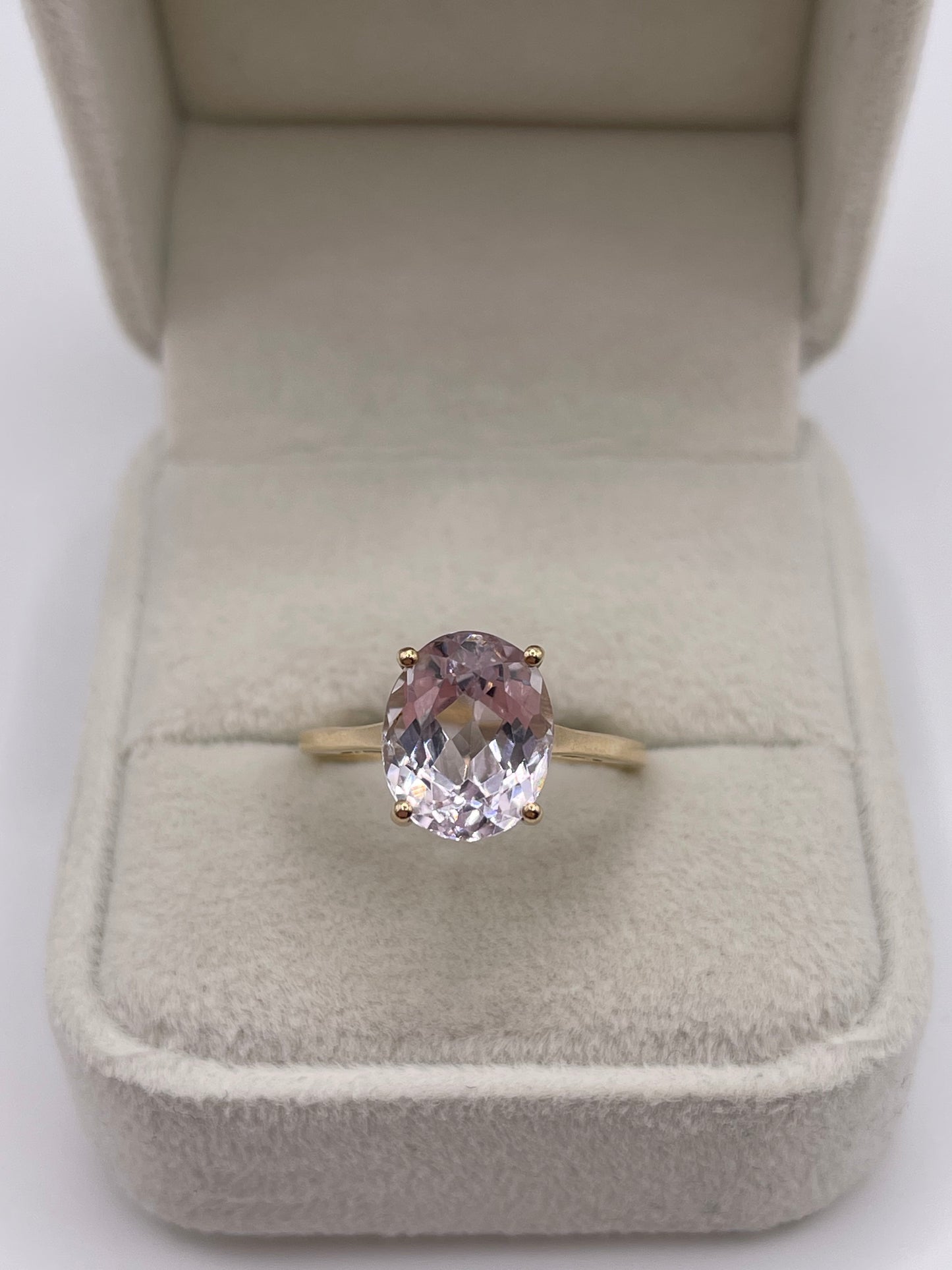 9ct gold kunzite ring