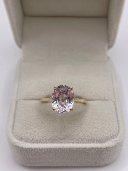 9ct gold kunzite ring