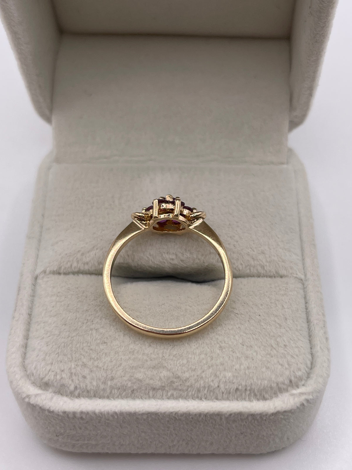 9ct gold ruby cluster ring