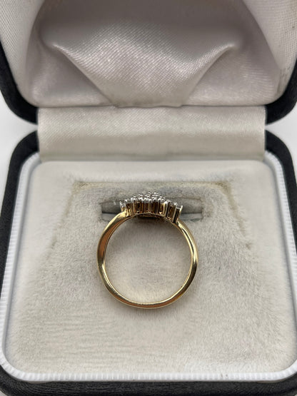 9ct gold diamond cluster ring