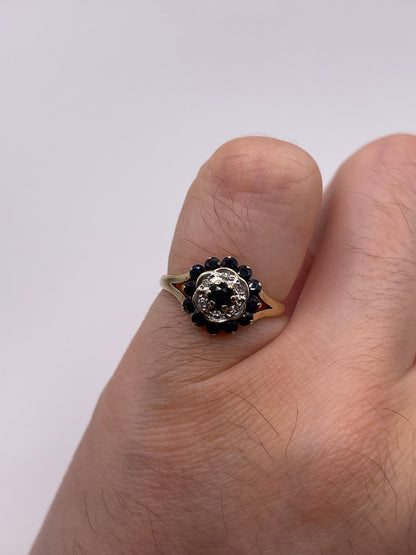 9ct gold sapphire and diamond ring