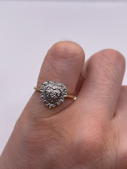 9ct gold diamond cluster ring