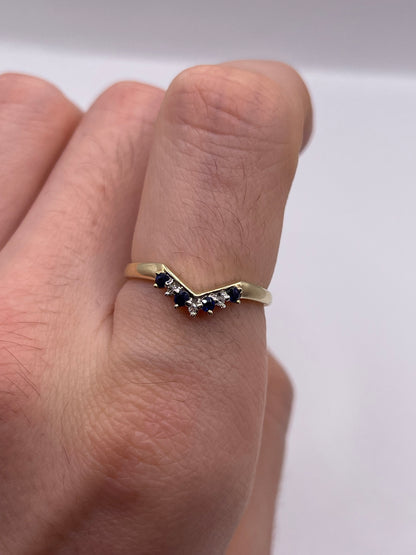 9ct gold sapphire and diamond ring