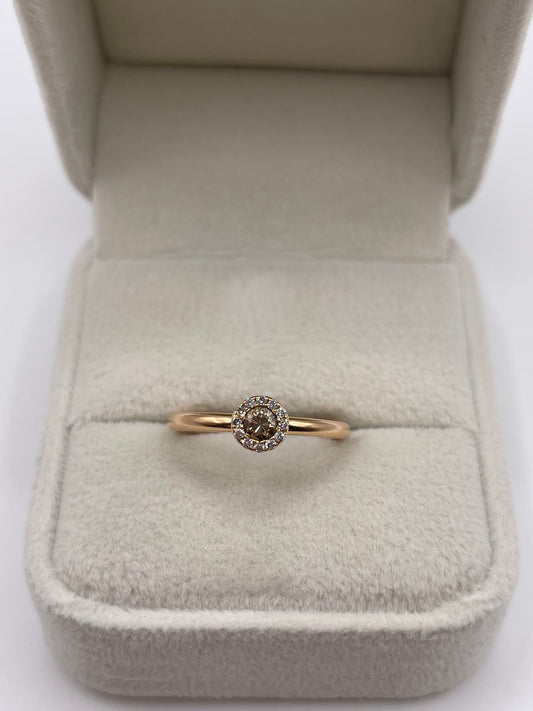 18ct rose gold diamond cluster ring