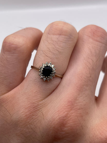 9ct white gold sapphire and diamond ring