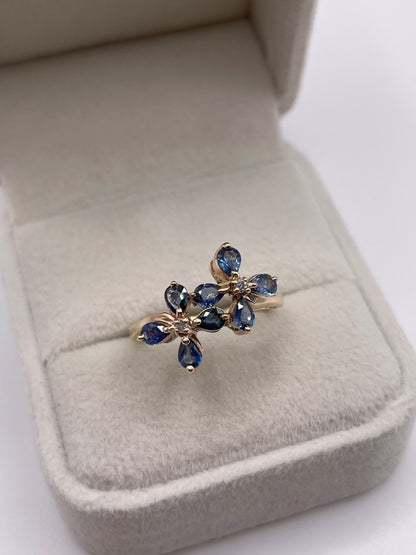 9ct gold sapphire and diamond ring