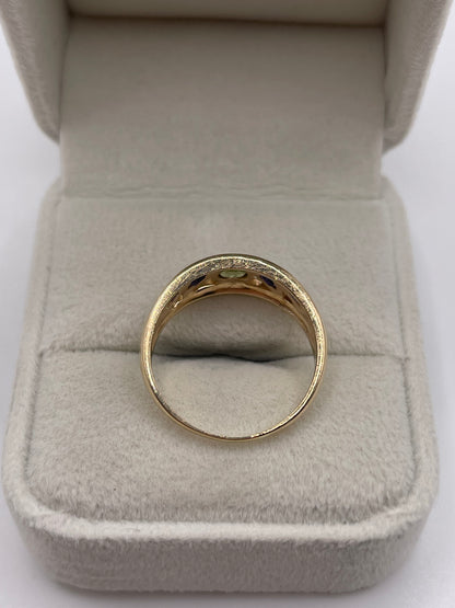 9ct gold peridot and amethyst ring