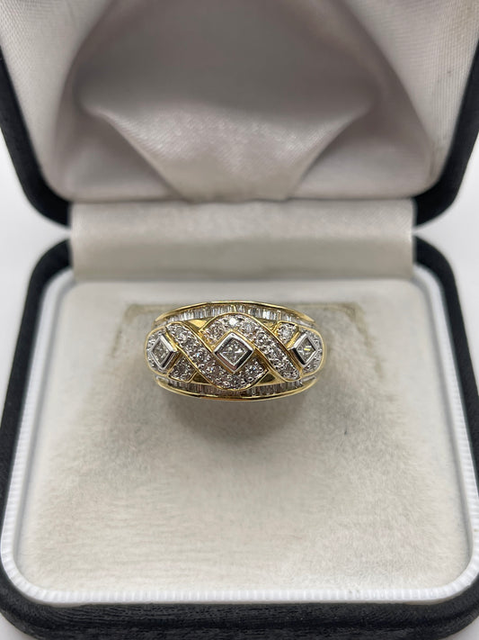 14ct gold diamond cluster ring