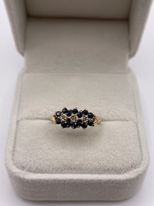 9ct gold sapphire and diamond ring