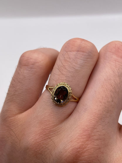 9ct gold Smokey quartz ring