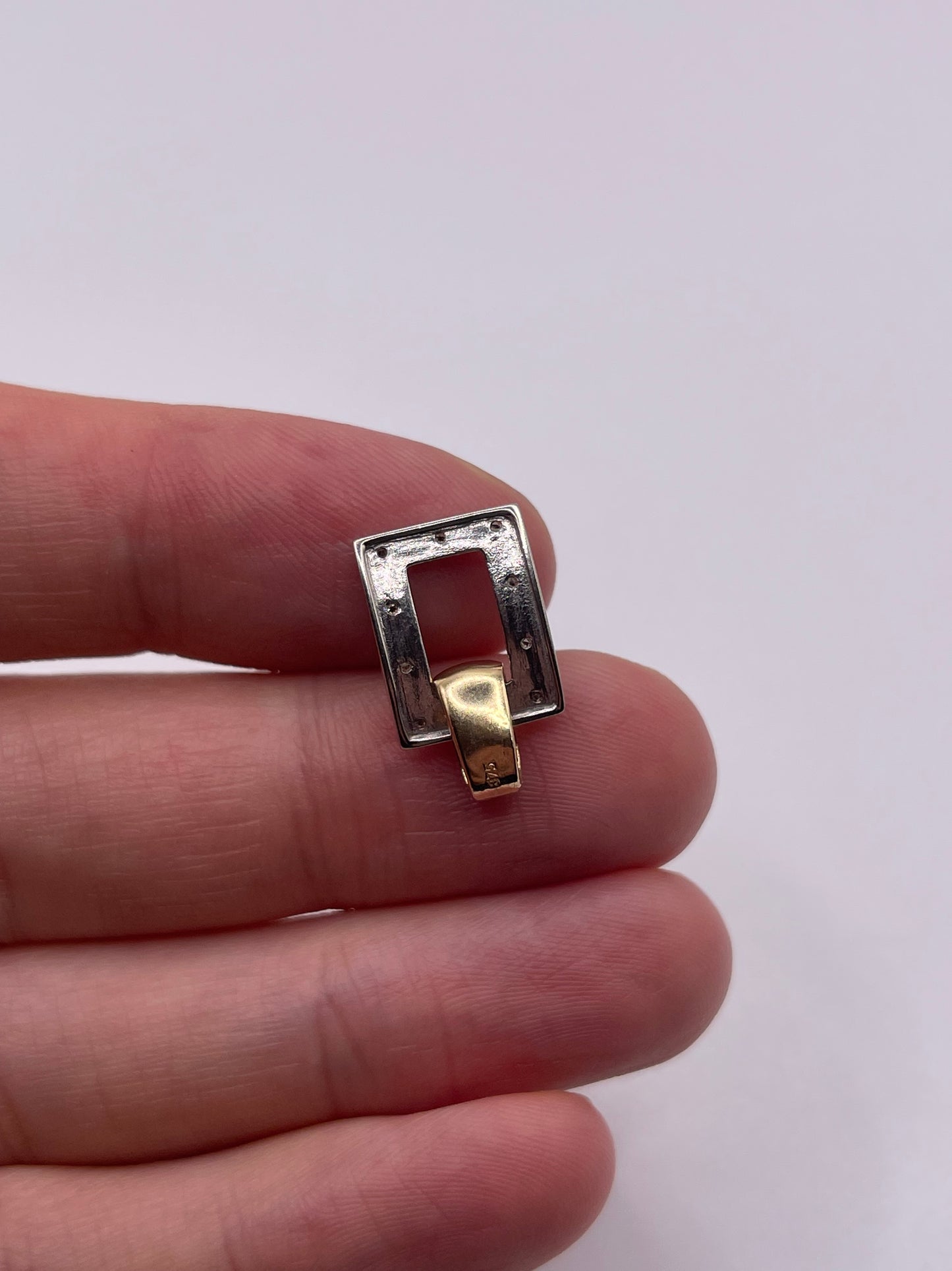 9ct two tone gold diamond pendant