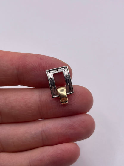 9ct two tone gold diamond pendant