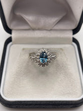 Load image into Gallery viewer, 9ct gold blue topaz and diamond ring
