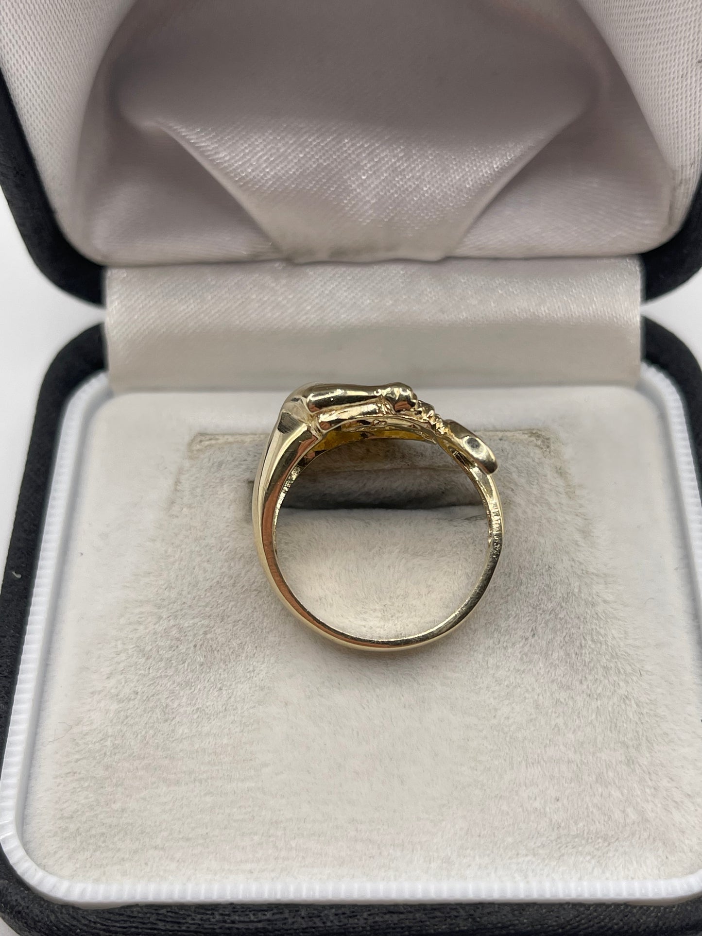9ct gold emerald panther ring
