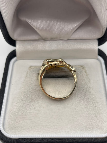 9ct gold emerald panther ring