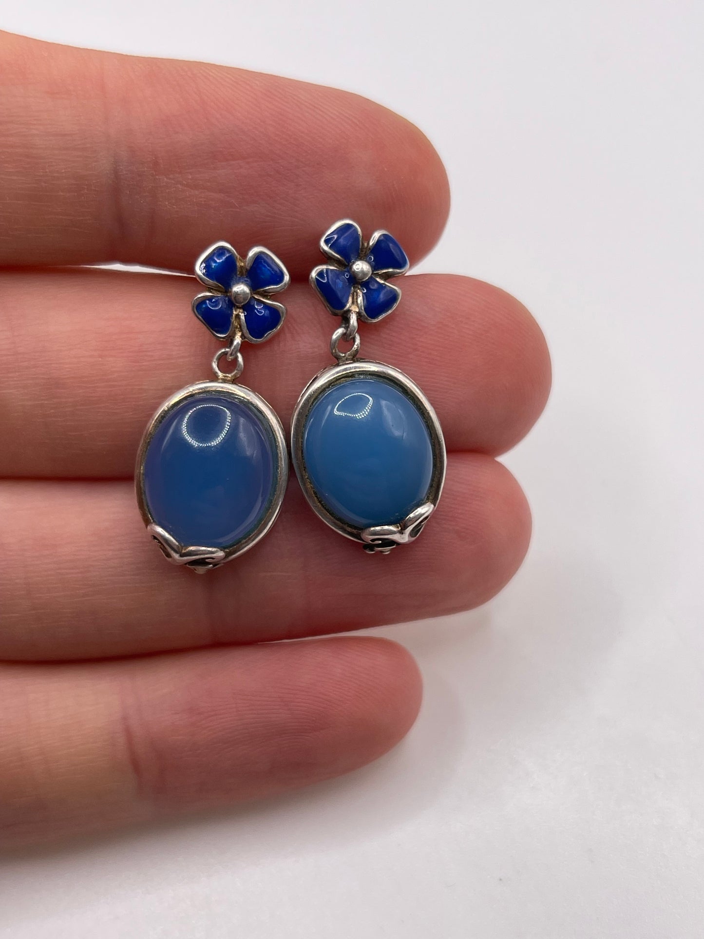 Silver gemstone earrings