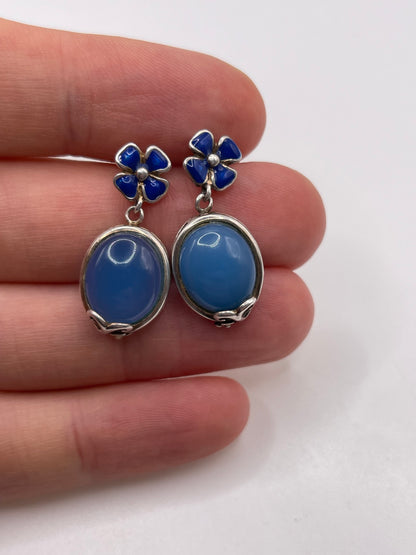Silver gemstone earrings