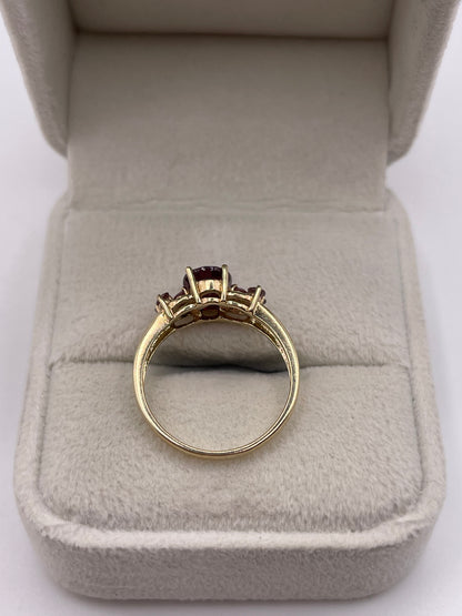 9ct gold ruby and tourmaline ring