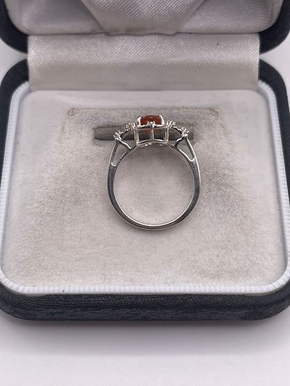 Silver gemstone ring