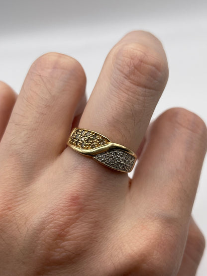 9ct gold diamond cluster ring