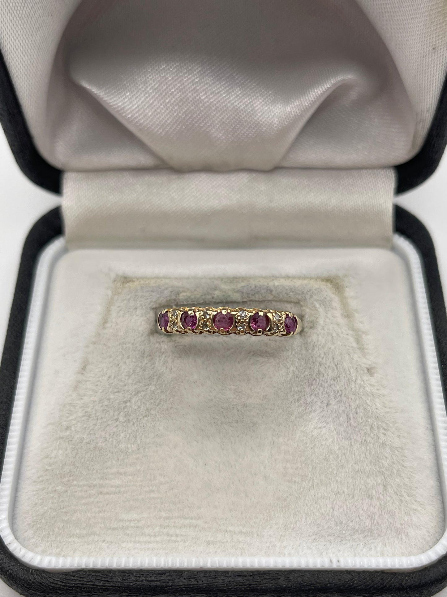 9ct gold ruby and diamond ring